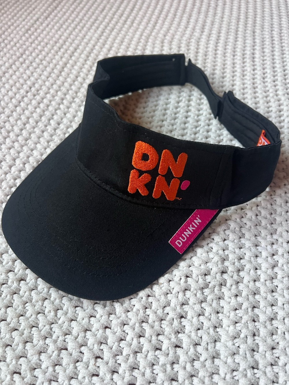 Dunkin' Donuts Black Visor Orange Logo One Size